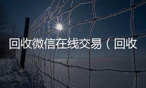 回收微信在线交个人回收vx秒结易（回收微信在线交易安全吗）